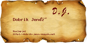 Dobrik Jenő névjegykártya