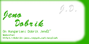 jeno dobrik business card